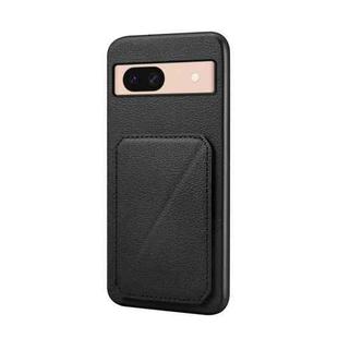 For Google Pixel 8a D04 Calf Texture Dual Card Slot Holder Phone Case(Black)