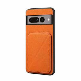 For Google Pixel 7 Pro D04 Calf Texture Dual Card Slot Holder Phone Case(Orange)