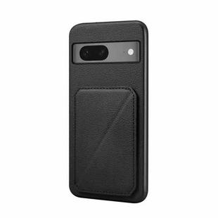 For Google Pixel 7 D04 Calf Texture Dual Card Slot Holder Phone Case(Black)