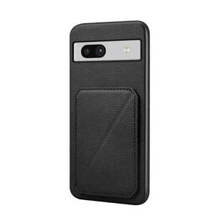 For Google Pixel 7a D04 Calf Texture Dual Card Slot Holder Phone Case(Black)