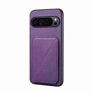For Google Pixel 10 Pro / 10 D04 Calf Texture Dual Card Slot Holder Phone Case(Purple)