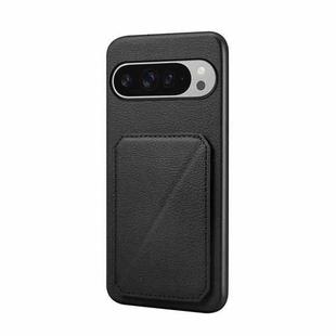For Google Pixel 10 Pro XL D04 Calf Texture Dual Card Slot Holder Phone Case(Black)