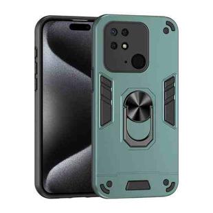 For Xiaomi Redmi 10C Shockproof Metal Ring Holder Phone Case(Green)
