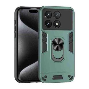 For Xiaomi Poco X6 Pro 5G Shockproof Metal Ring Holder Phone Case(Green)