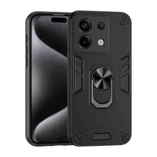 For Xiaomi Redmi Note 13 Pro Shockproof Metal Ring Holder Phone Case(Black)