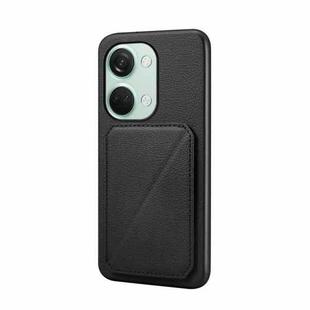 For OnePlus Ace 2V D04 Calf Texture Dual Card Slot Holder Phone Case(Black)