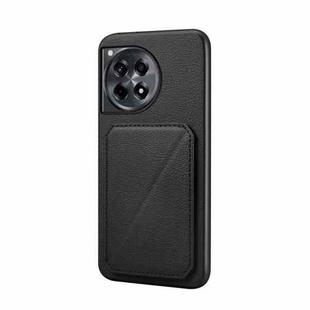 For OnePlus Ace 3 D04 Calf Texture Dual Card Slot Holder Phone Case(Black)