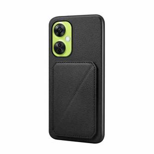 For OnePlus Nord CE 3 Lite D04 Calf Texture Dual Card Slot Holder Phone Case(Black)