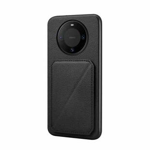 For Huawei Mate 60 D04 Calf Texture Dual Card Slot Holder Phone Case(Black)