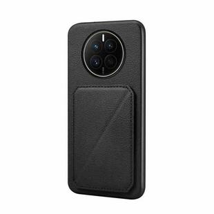 For Huawei Mate 50 D04 Calf Texture Dual Card Slot Holder Phone Case(Black)