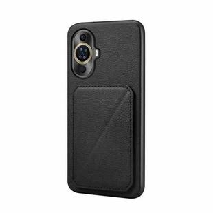 For Huawei nova 11 D04 Calf Texture Dual Card Slot Holder Phone Case(Black)