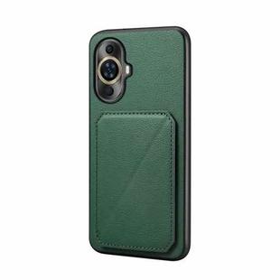 For Huawei nova 11 D04 Calf Texture Dual Card Slot Holder Phone Case(Green)