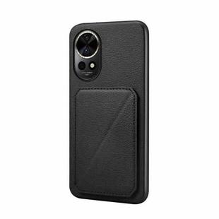 For Huawei nova 12 Pro D04 Calf Texture Dual Card Slot Holder Phone Case(Black)