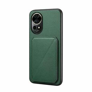 For Huawei nova 12 Pro D04 Calf Texture Dual Card Slot Holder Phone Case(Green)