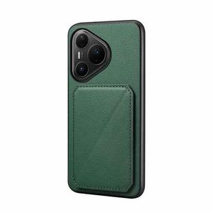 For Huawei Pura 80 Pro / 80 Pro+ 5G D04 Calf Texture Dual Card Slot Holder Phone Case(Green)