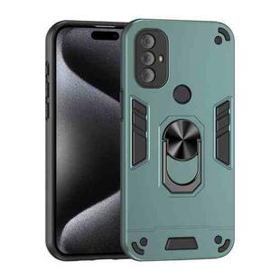 For Motorola Moto G Power 2022 Shockproof Metal Ring Holder Phone Case(Green)