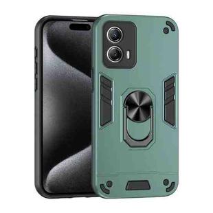For Motorola Moto G53 Shockproof Metal Ring Holder Phone Case(Green)
