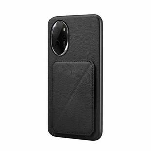 For Honor 100 Pro D04 Calf Texture Dual Card Slot Holder Phone Case(Black)