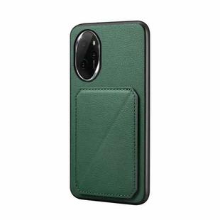 For Honor 100 Pro D04 Calf Texture Dual Card Slot Holder Phone Case(Green)