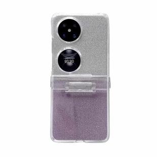 For Huawei P50 Pocket Skin Feel PC Flash Paper Shockproof Phone Case(Purple Silver Gradient)