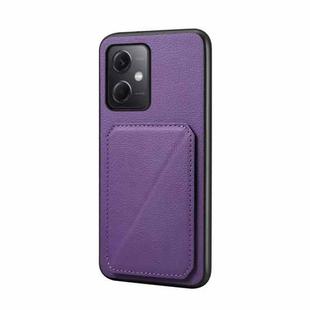 For Xiaomi Redmi Note 12 5G Global/Note 12R Pro D04 Calf Texture Dual Card Slot Holder Phone Case(Purple)
