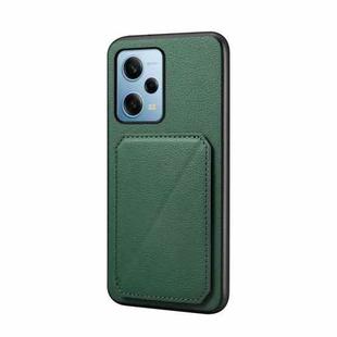 For Xiaomi Redmi Note 12 Pro 5G Global D04 Calf Texture Dual Card Slot Holder Phone Case(Green)