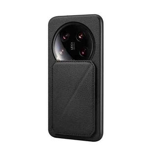 For Xiaomi 14 Ultra D04 Calf Texture Dual Card Slot Holder Phone Case(Black)