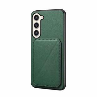 For Samsung Galaxy S23+ 5G D04 Calf Texture Dual Card Slot Holder Phone Case(Green)