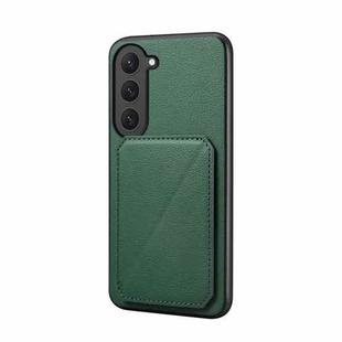 For Samsung Galaxy S23 5G D04 Calf Texture Dual Card Slot Holder Phone Case(Green)