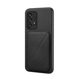 For Samsung Galaxy A53 5G D04 Calf Texture Dual Card Slot Holder Phone Case(Black)