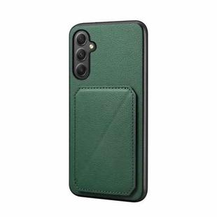 For Samsung Galaxy A35 5G D04 Calf Texture Dual Card Slot Holder Phone Case(Green)