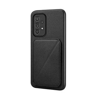 For Samsung Galaxy A33 5G D04 Calf Texture Dual Card Slot Holder Phone Case(Black)