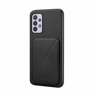For Samsung Galaxy A32 5G D04 Calf Texture Dual Card Slot Holder Phone Case(Black)