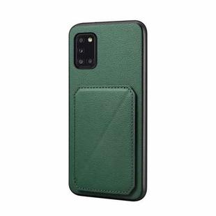 For Samsung Galaxy A31 4G D04 Calf Texture Dual Card Slot Holder Phone Case(Green)