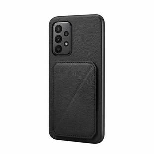 For Samsung Galaxy A23 D04 Calf Texture Dual Card Slot Holder Phone Case(Black)