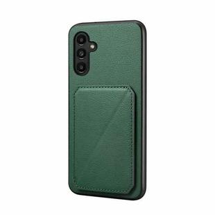 For Samsung Galaxy A14 D04 Calf Texture Dual Card Slot Holder Phone Case(Green)