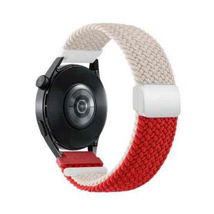 20mm Two-color Magnetic Braided Nylon Watch Band(Starlight Red)