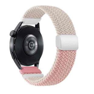 22mm Two-color Magnetic Braided Nylon Watch Band(Starlight Pink)