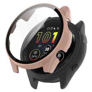 For Garmin Forerunner 165 / 165 Music PC + Tempered Film Integrated Watch Protective Case(Pink)