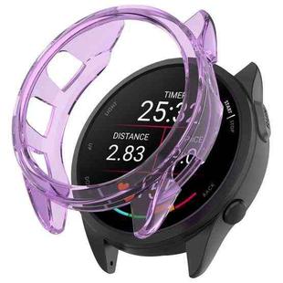 For Garmin Forerunner 165 / 165 Music Half Pack Hollow TPU Watch Protective Case(Transparent Purple)