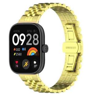 For Xiaomi Mi Band 8 Pro Five-bead Butterfly Buckle Metal Watch Band(Gold)