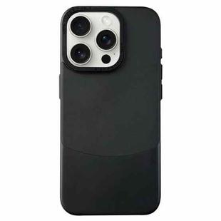 For iPhone 15 Pro Max Napa Texture PC + Leather Phone Case(Black)