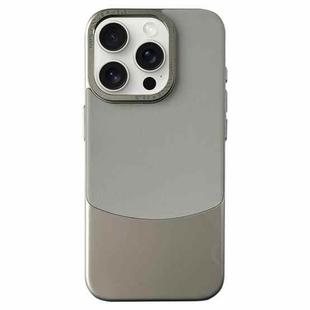 For iPhone 15 Pro Napa Texture PC + Leather Phone Case(Grey)