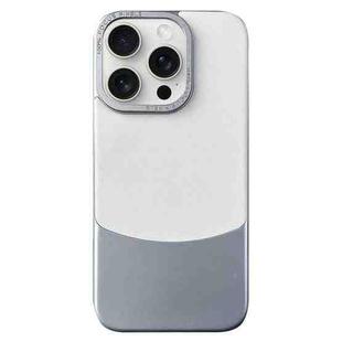 For iPhone 15 Pro Napa Texture PC + Leather Phone Case(Silver)
