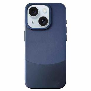 For iPhone 15 Napa Texture PC + Leather Phone Case(Royal Blue)