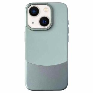 For iPhone 14 Plus Napa Texture PC + Leather Phone Case(Cyan)