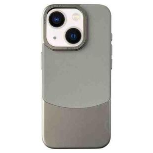For iPhone 14 Plus Napa Texture PC + Leather Phone Case(Grey)