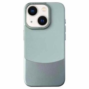 For iPhone 14 Napa Texture PC + Leather Phone Case(Cyan)