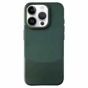 For iPhone 14 Pro Napa Texture PC + Leather Phone Case(Dark Green)