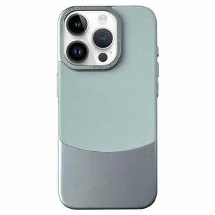 For iPhone 14 Pro Max Napa Texture PC + Leather Phone Case(Cyan)